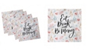 Ambesonne Eat Drink and Be Merry Set of 4 Napkins, 12" x 12"